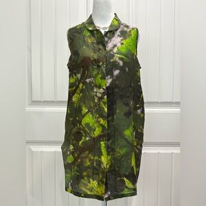 Leafy Green Button Down Shirt